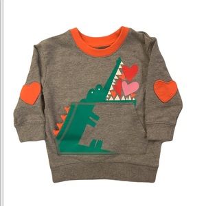 Bundle of adorable baby boy 12mo featuring Valentine alligator sweatshirt